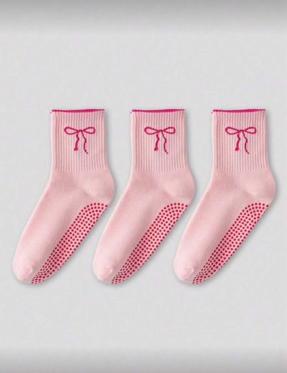 1 Socks Blush Bow Non-Slip Yoga & Pilates Socks