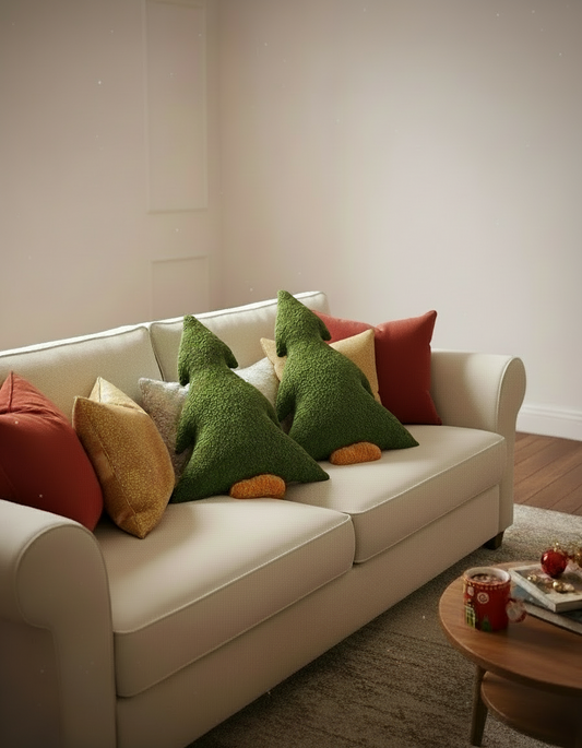 Handmade Cozy Christmas Tree Cushion