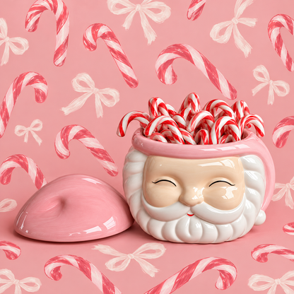 Pink Santa Cookie Jar