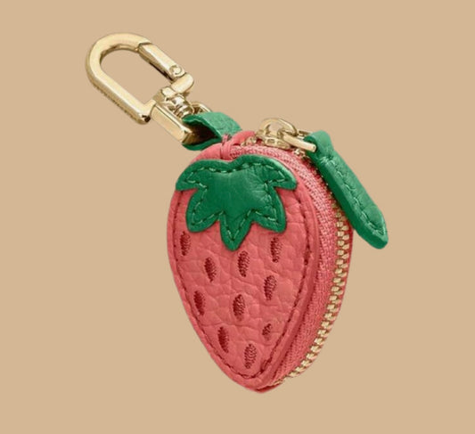 Strawberry keychain charm