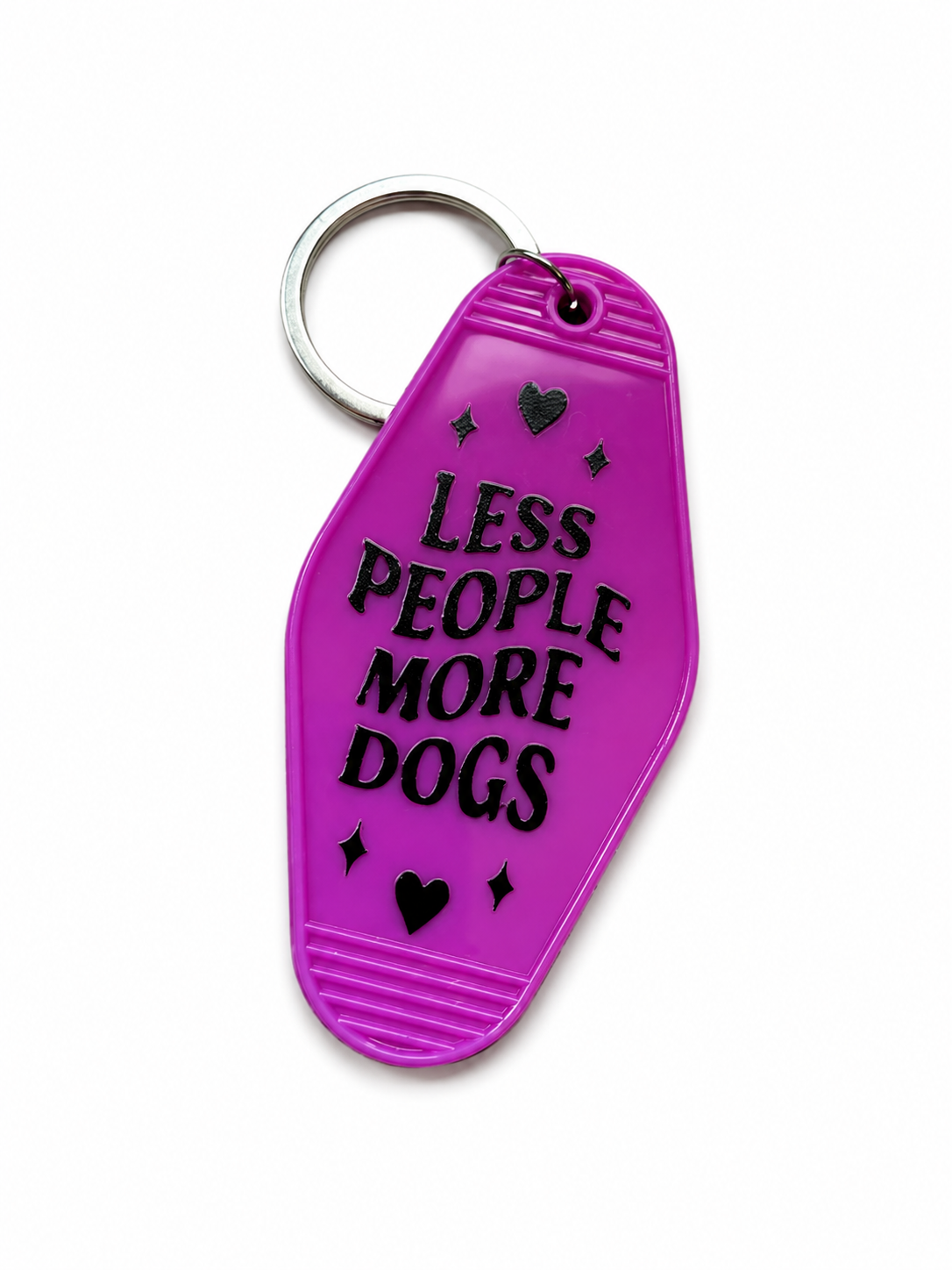 Less People, More Dogs Keychain