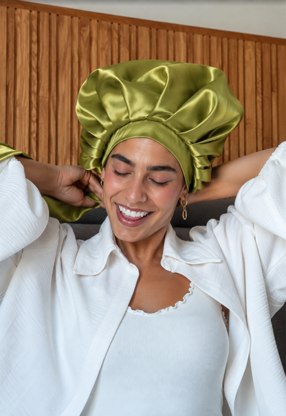 Pistachio Satin Hair Bonnet& Scrunchie Set