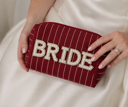 BRIDE Pearl-Embellished Bridal Makeup Pouch| wedding season offer upto 50% off