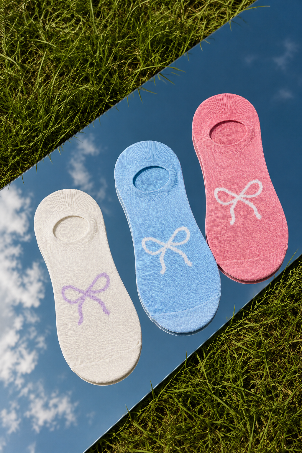 Bow Detail No-Show Socks – Soft Feminine Ankle Socks