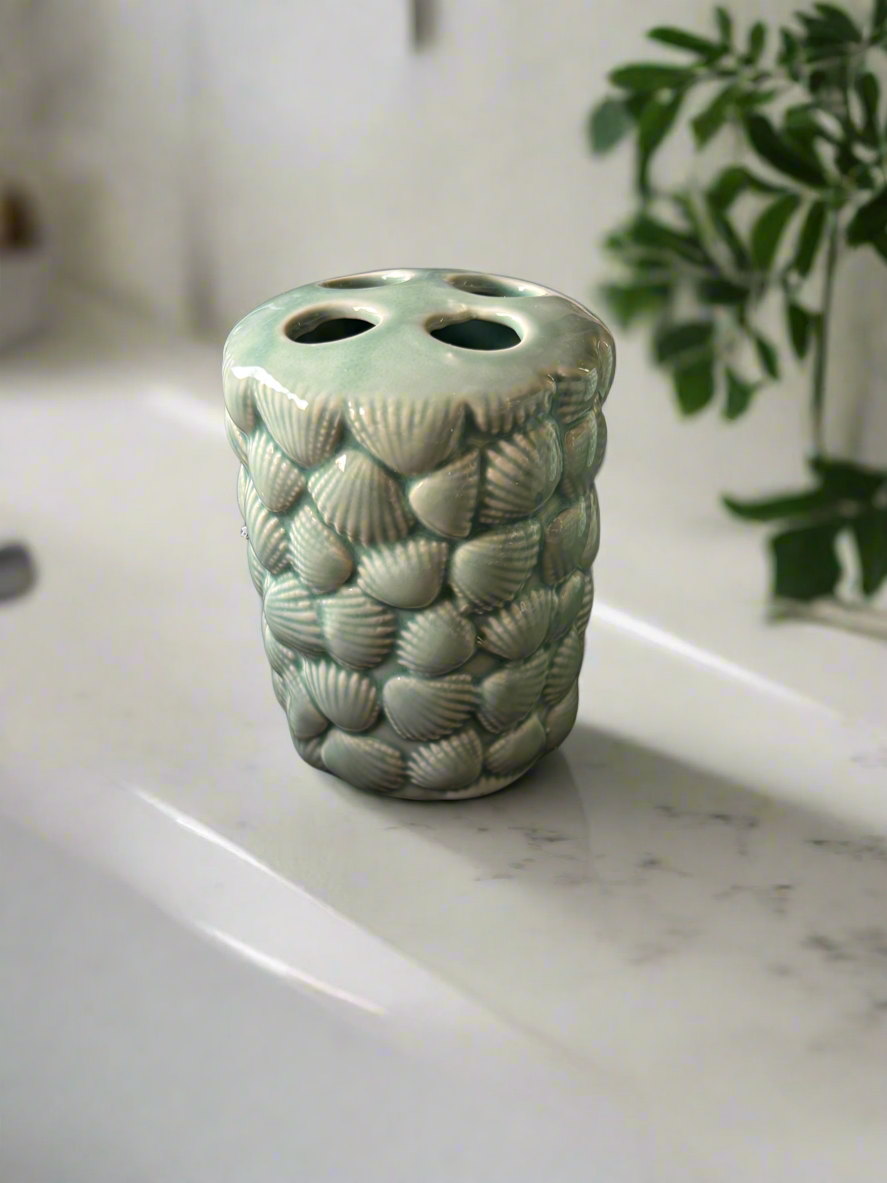 Seashell Bathroom Teal Set of 4