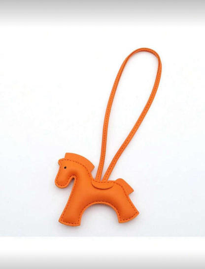 Leather Horse Charm Bag Accessory