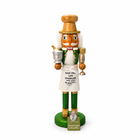 Festive Wine & Champagne Christmas Nutcracker Figurine