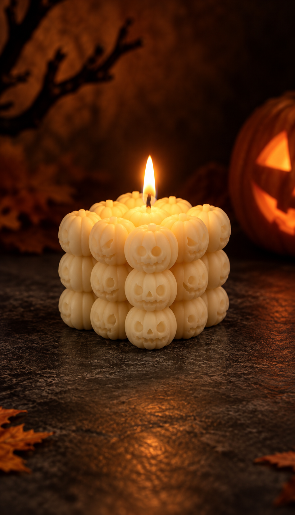 Pumpkin Halloween Stack Candle Edition