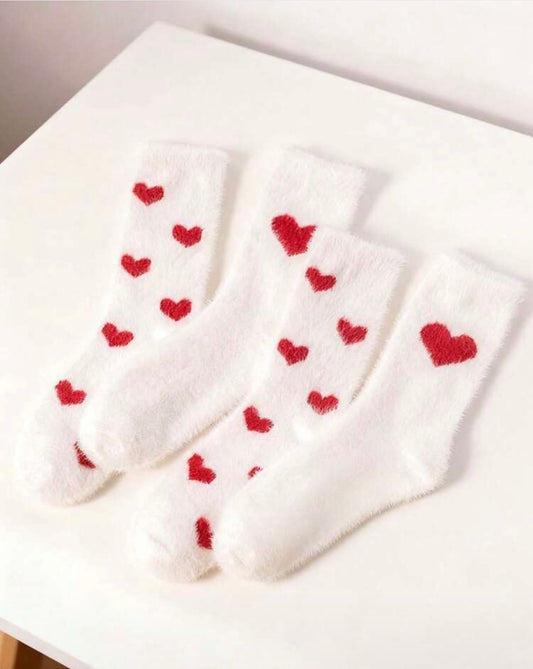 The Heart Fluffy Socks