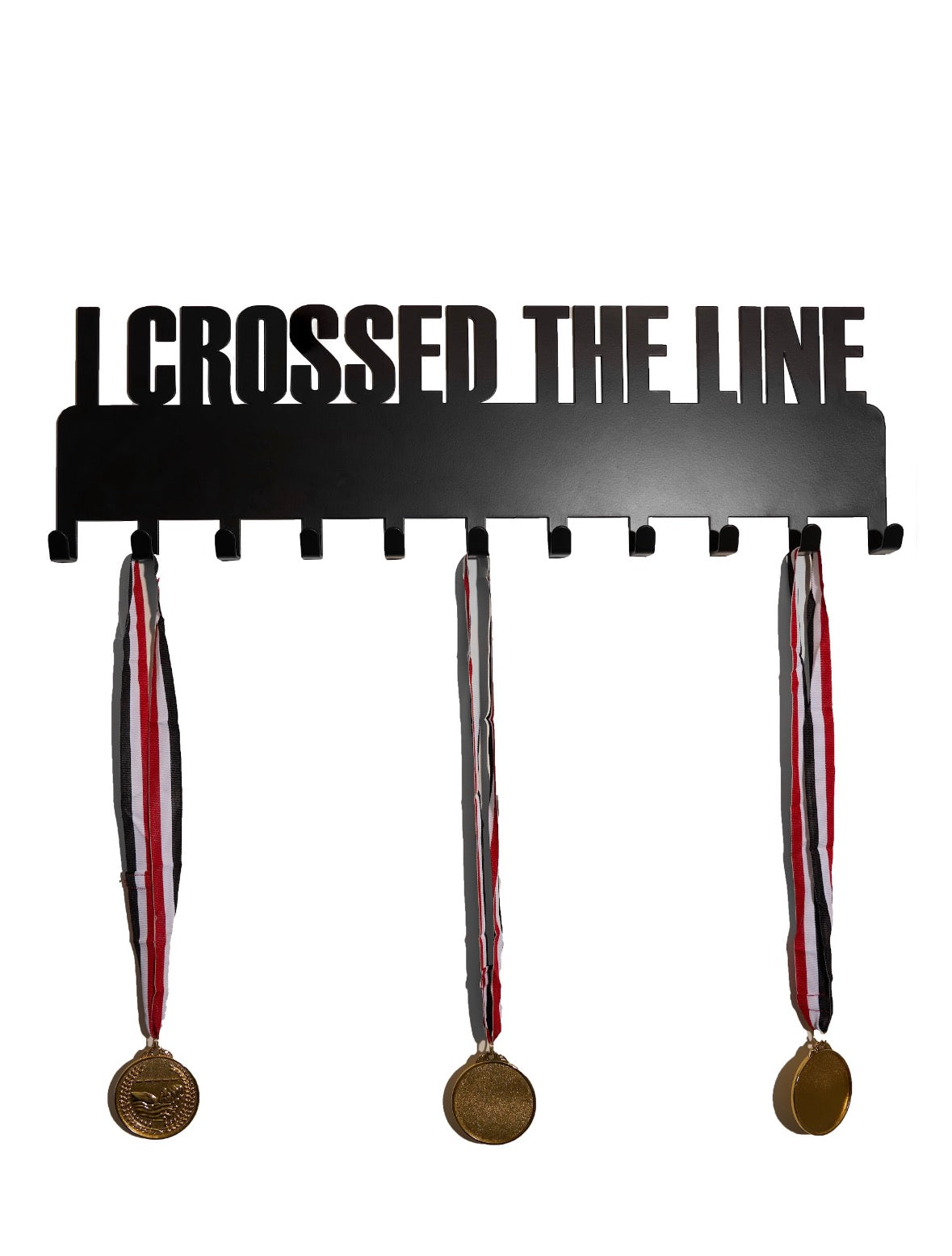 I crossed the line medal hanger