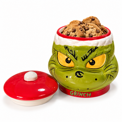 Grinch Christmas Cookie Jar – Holiday Treat Canister
