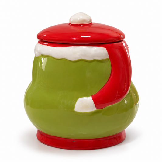 Grinch Christmas Cookie Jar – Holiday Treat Canister