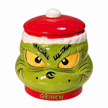 Grinch Christmas Cookie Jar – Holiday Treat Canister